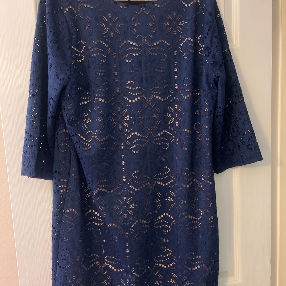 Elegant Blue Lace Dress